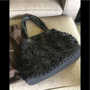 David & Scotti Black racrame black purse